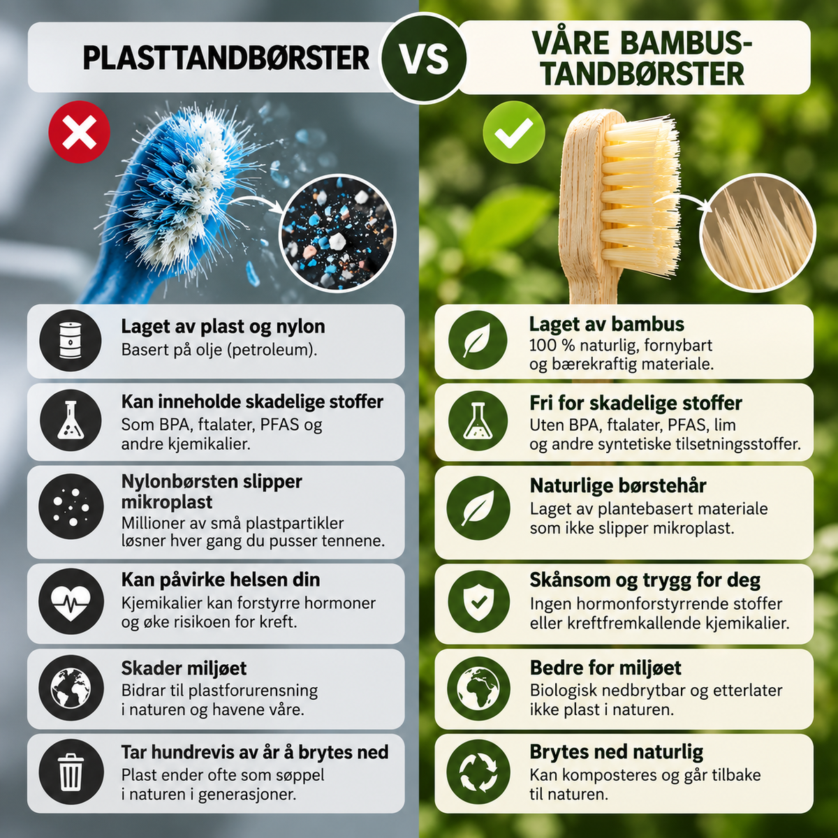 Bambusmile Naturlig Tannbørste (4-pakning)