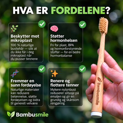 Bambusmile Naturlig Tannbørste (4-pakning)