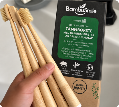 Bambusmile Naturlig Tannbørste (4-pakning)