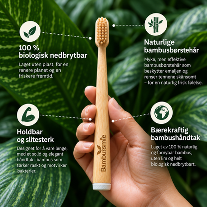 Bambusmile Naturlig Tannbørste (4-pakning)