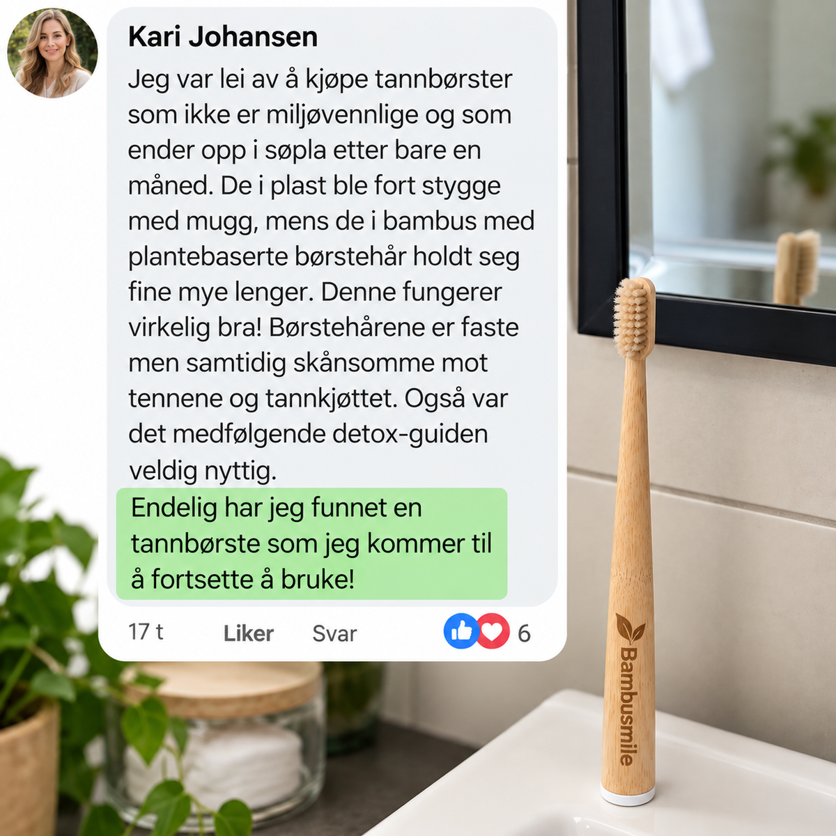 Bambusmile Naturlig Tannbørste (4-pakning)