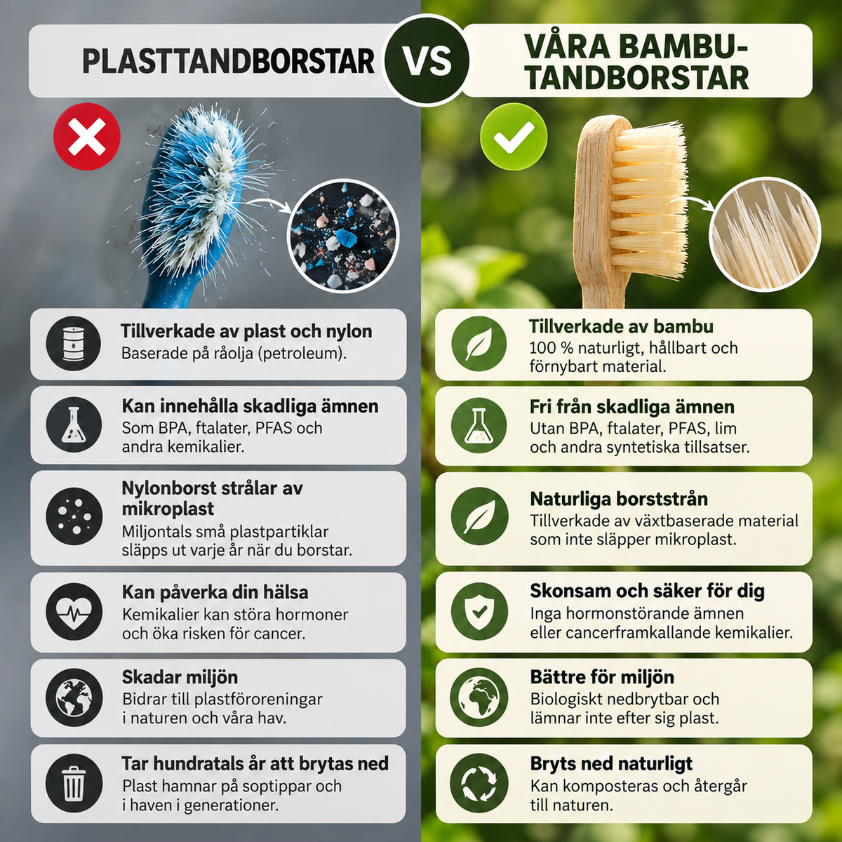 Bambusmile Naturlig Tandborste (4-pack)