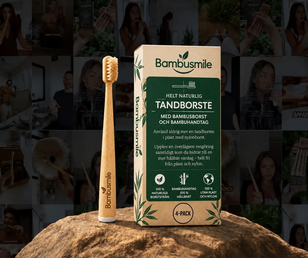 Bambusmile Naturlig Tandborste (4-pack)