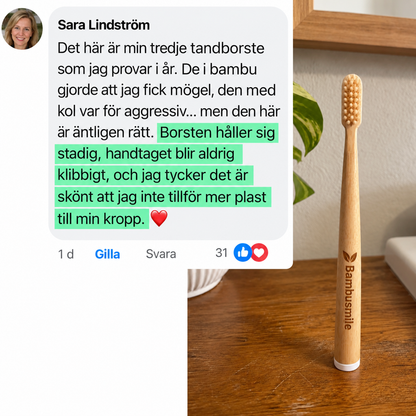 Bambusmile Naturlig Tandborste (4-pack)