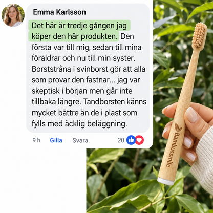 Bambusmile Naturlig Tandborste (4-pack)