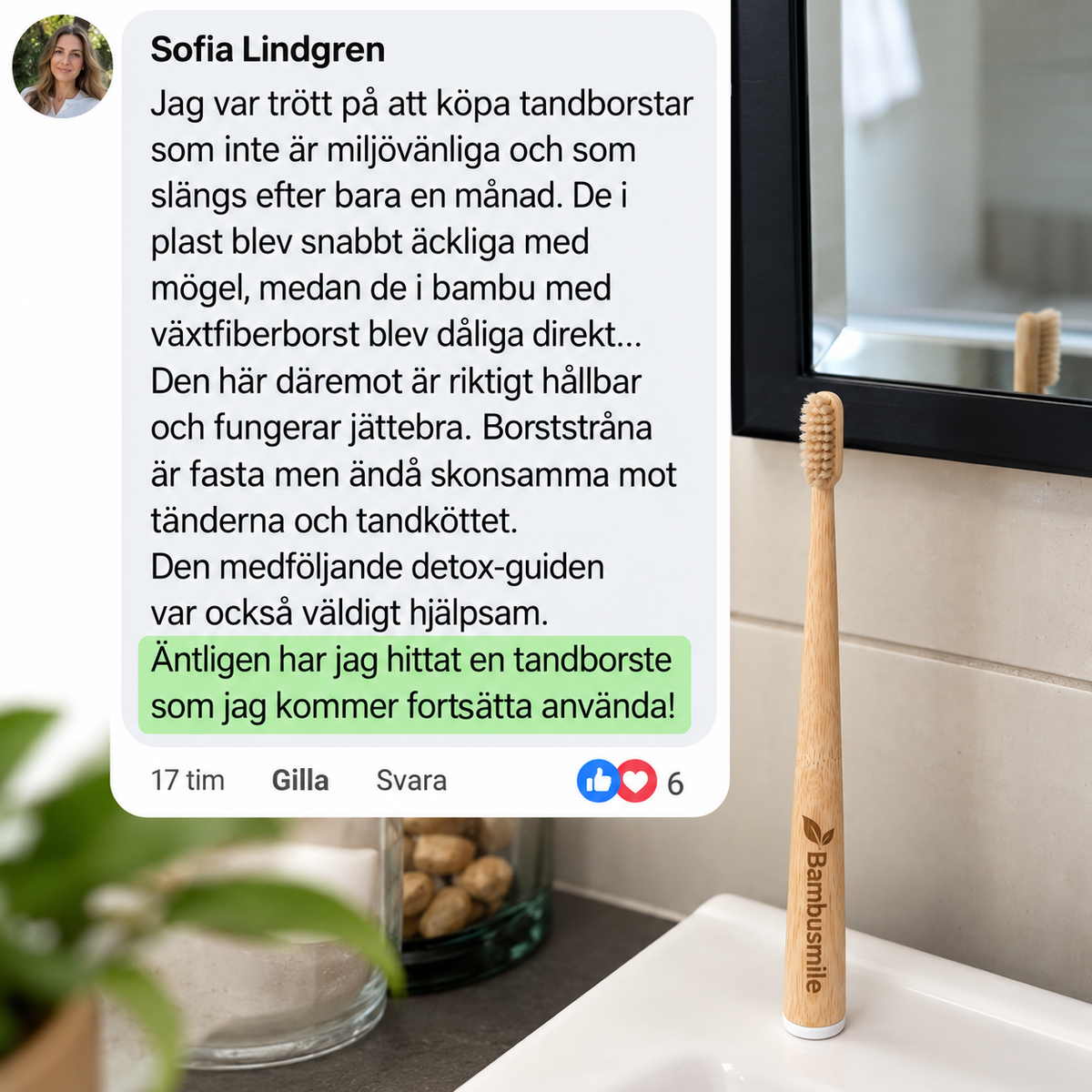 Bambusmile Naturlig Tandborste (4-pack)