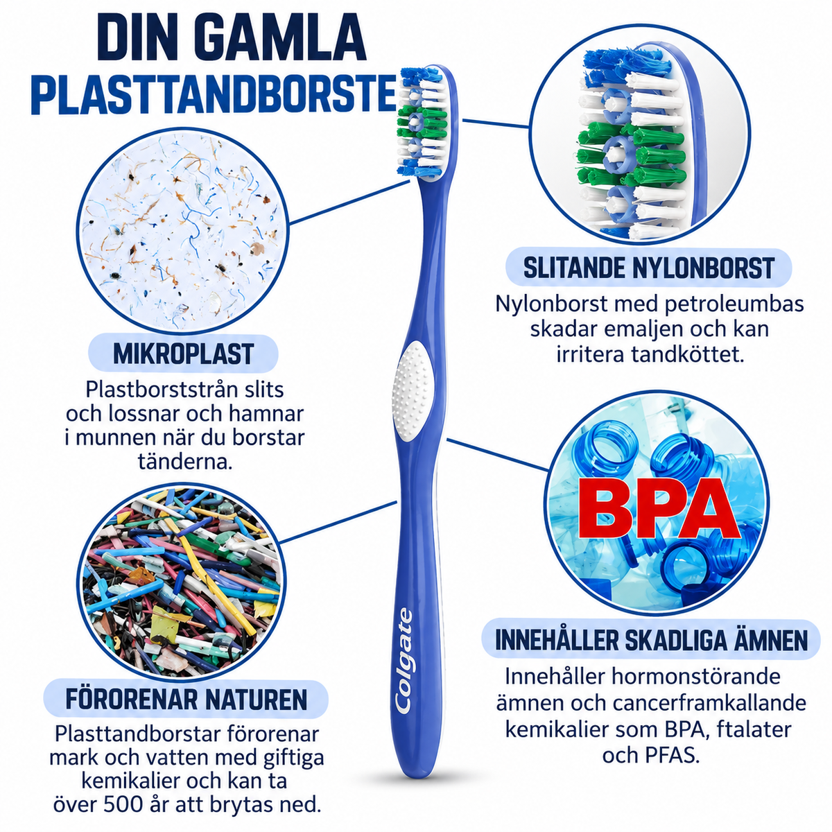 Bambusmile Naturlig Tandborste (4-pack)